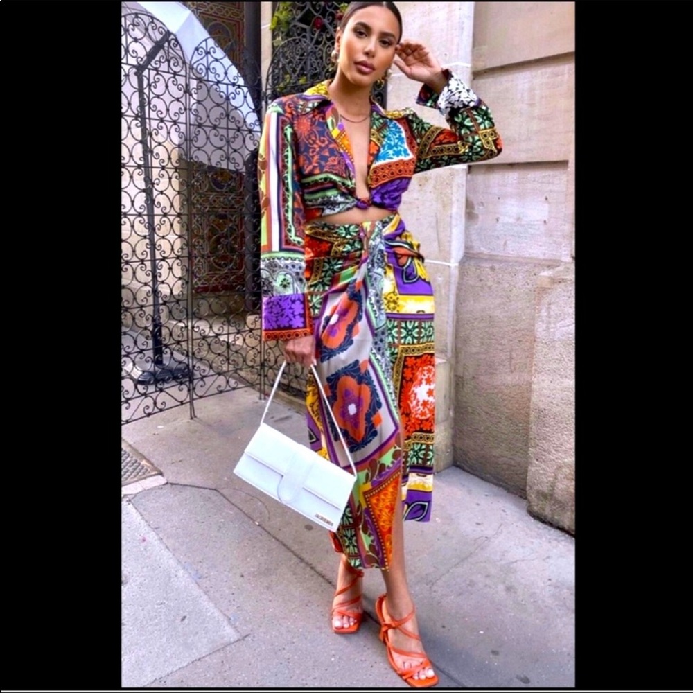 NWT Zara knotted multicolor skirts sets🔥